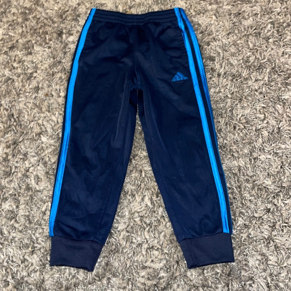Adidas Blue three stripe jogger pants